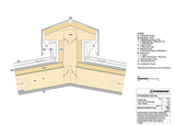 Ventilated ridge, high position, pinched seam, structured underlay