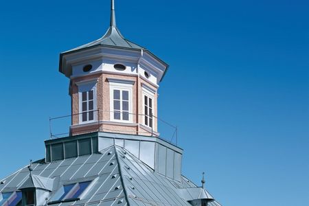 Tag med stående vinkelfals - prePATINA blaugrau 