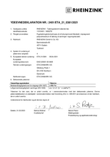 Ydeevnedeklaration for tætningsbånd til stående fals