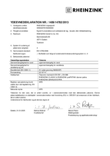 YDEEVNEDEKLARATION NR.: 1409/14782/2013 - trapezprofil